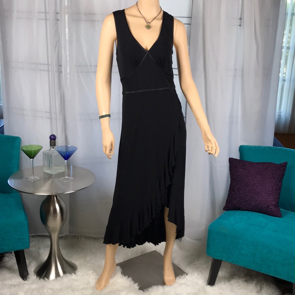INC Int'l Concepts | Black Sleeveless Front Faux Wrap High/Low Dress